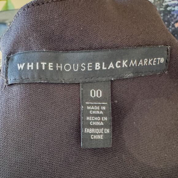 White House Black Market, Purple & Black Iris Floral Dress Tie Waist Women’s 00 - Picture 11 of 11